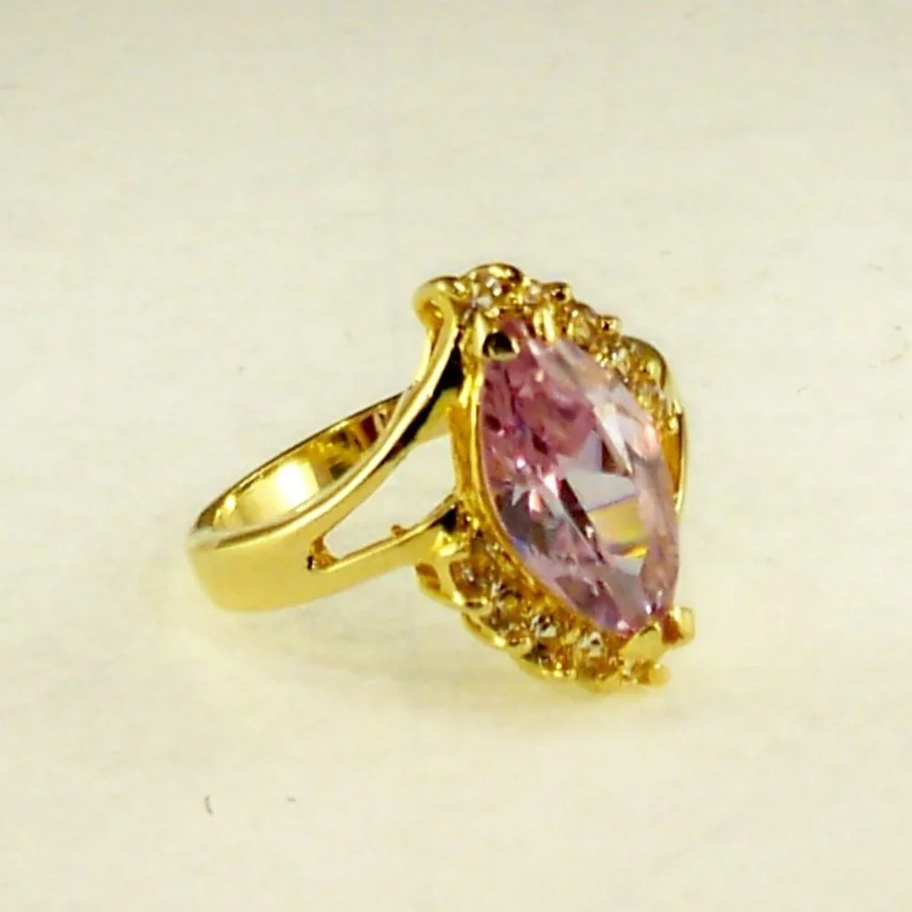 NEW Purple Marquise Cut Cubic Zirconias Gold DESIGNER Ring